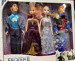 Набор из 4 кукол и снеговик "Холодное сердце" Эльза, Анна, Ханс, Кристофф и Олаф
