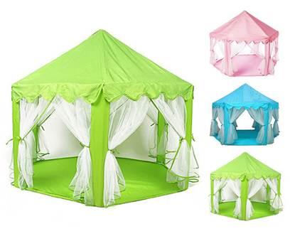 Детский игровой домик детская игровая палатка Замок шатер различные цвет 140*140*140 см разные цвета - фото 2 - id-p168023126