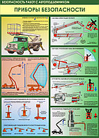 Плакат № 88 Безопасность работ с автоподъемником. Приборы безопасности р-р 40*57 см, ПВХ