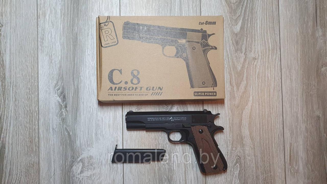 Пистолет пневматический детский, металлический Airsoft Gun C.8 - фото 4 - id-p168038687