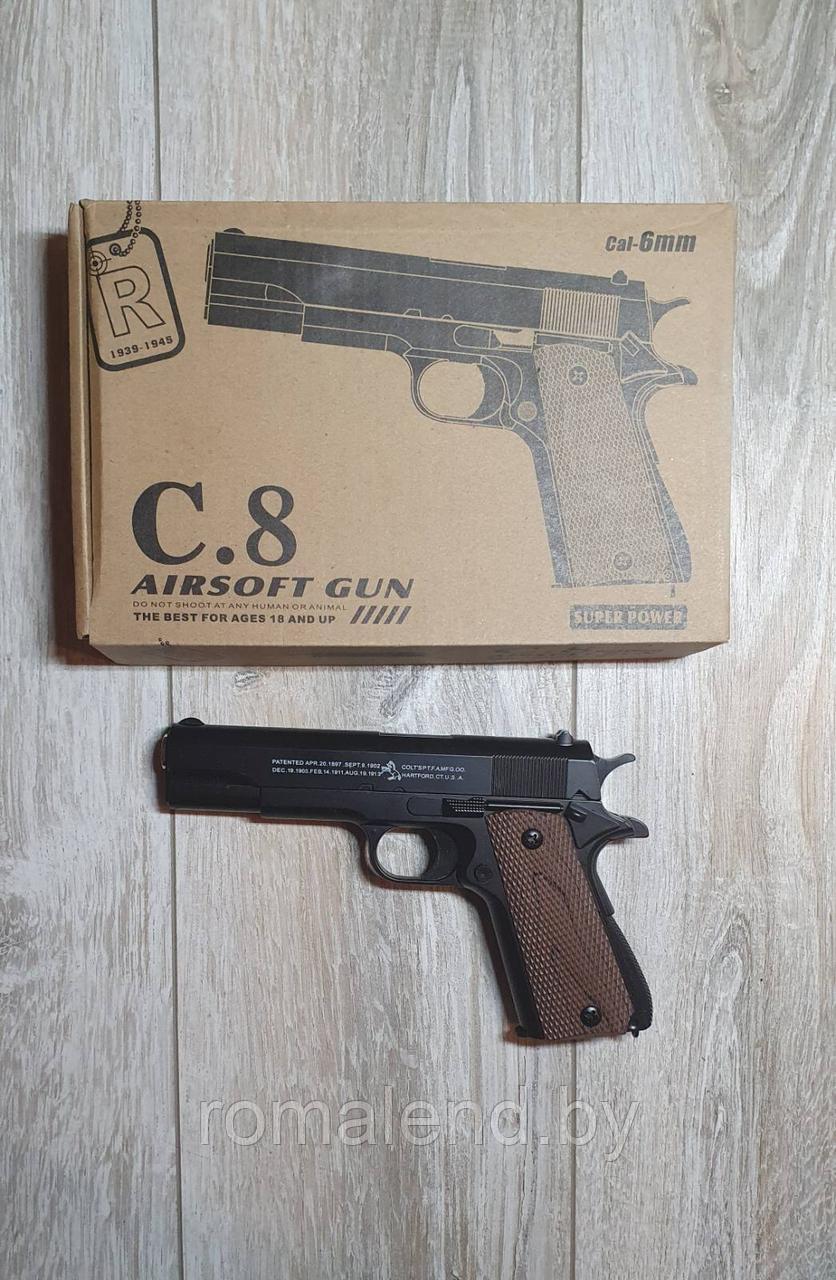 Пистолет пневматический детский, металлический Airsoft Gun C.8 - фото 5 - id-p168038687