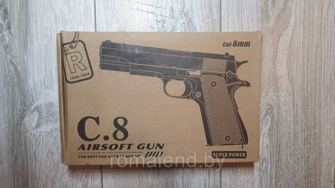 Пистолет пневматический детский, металлический Airsoft Gun C.8 - фото 6 - id-p168038687