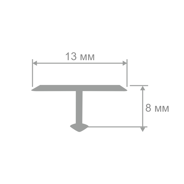 Т-образный порог 13 мм СЕРЕБРО БРАШ 270 см - фото 3 - id-p168066231