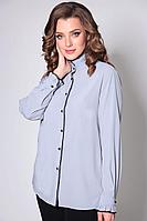 Женская осенняя серая деловая большого размера блуза ANASTASIA MAK 953 серый 50р.