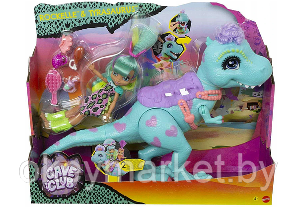 Игровой набор Cave Club Пещерный Клуб с куклой Рокелль и тиранозавром GTL69, фото 2