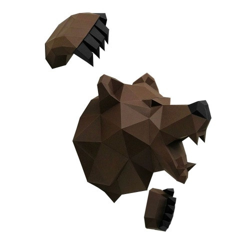 3Д Оригами Медведь Михалыч на стену / 3D Оригами / Конструктор / Paperraz / Паперраз - фото 5 - id-p168103809