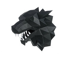 3Д Оригами Лютоволк Чёрный на стену / 3D Оригами / Конструктор / Paperraz / Паперраз