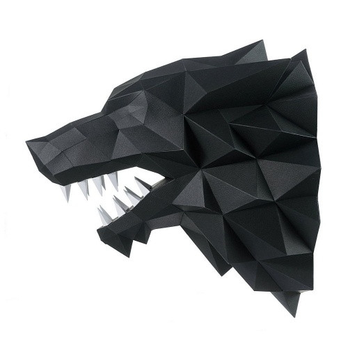 3Д Оригами Лютоволк Чёрный на стену / 3D Оригами / Конструктор / Paperraz / Паперраз - фото 2 - id-p168104102