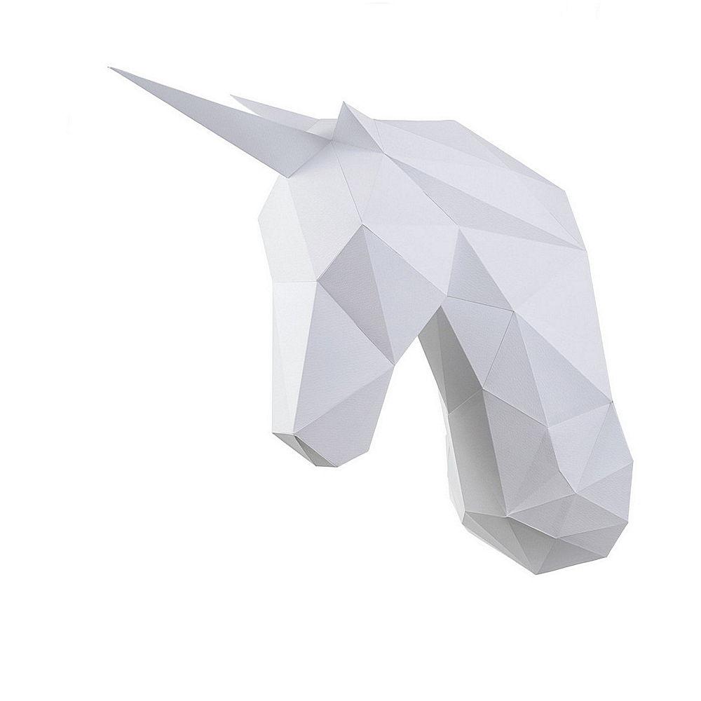 3Д Оригами Единорог Снежок Белый на стену / 3D Оригами / Конструктор / Paperraz / Паперраз, фото 1
