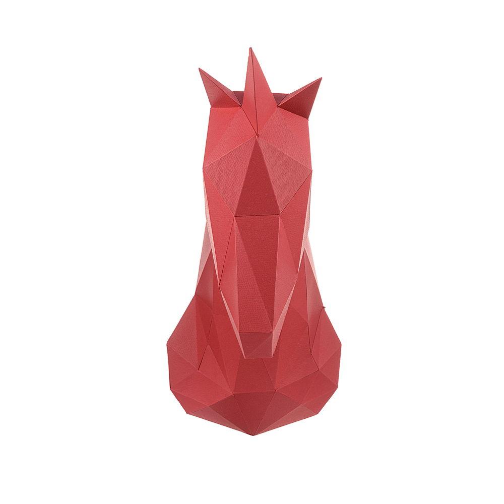 3Д Оригами Единорог Гранат Красный на стену / 3D Оригами / Конструктор / Paperraz / Паперраз - фото 2 - id-p168109106