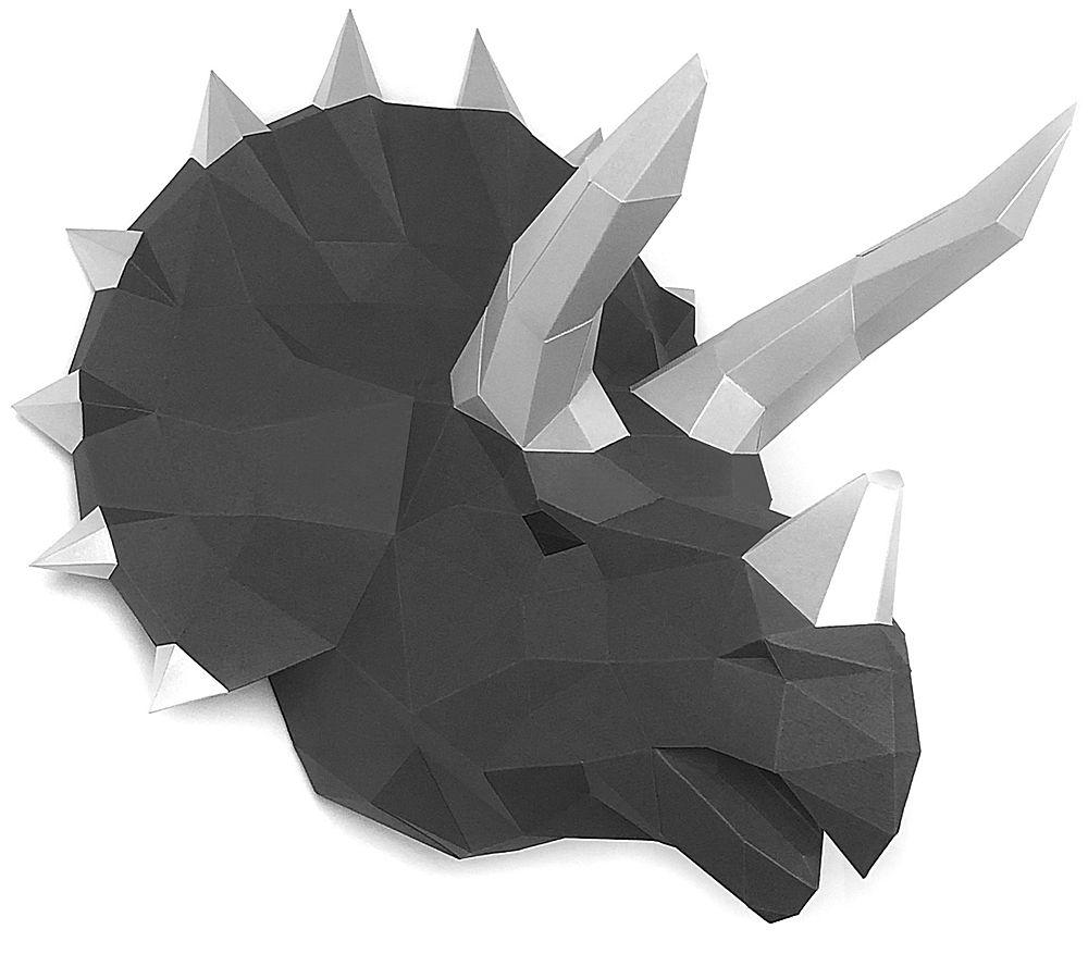 3Д Оригами Динозавр ТОПС Графитовый на стену / 3D Оригами / Конструктор / Paperraz / Паперраз - фото 2 - id-p168109119