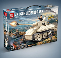 100101 Конструктор Quanguan "Немецкий танк Леопард Leopard VK 1602", 446 деталей, аналог LEGO (Лего)