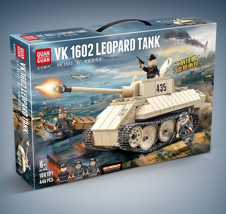 100101 Конструктор Quanguan "Немецкий танк Леопард Leopard VK 1602", 446 деталей, аналог LEGO (Лего) - фото 1 - id-p168110371