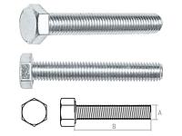 Болт М10х25 мм шестигр., цинк, кл.пр. 8.8, DIN 933 (20 кг) STARFIX