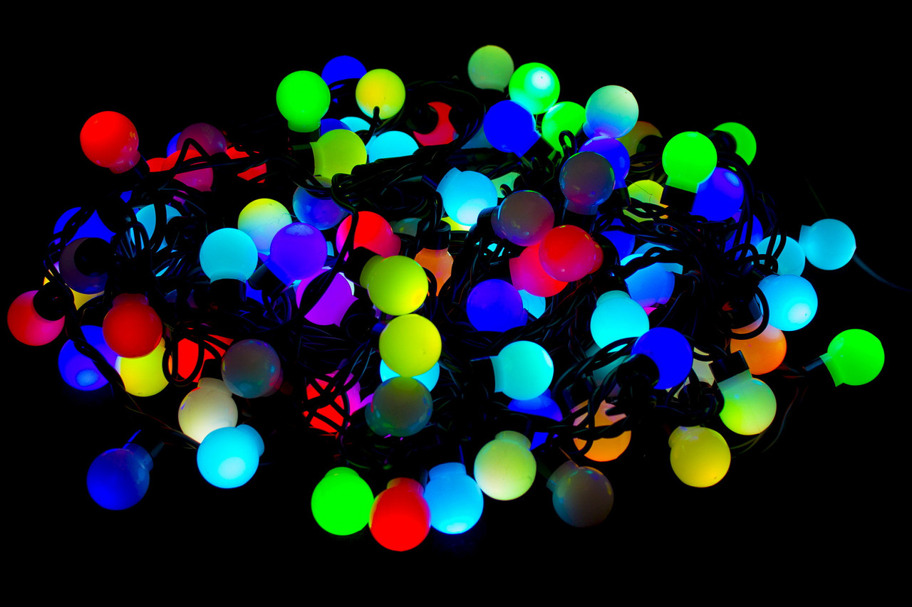 Гирлянда светодиодная Winner Light Нить-шарик 3 см, RGB, 100 LED - фото 1 - id-p168117464