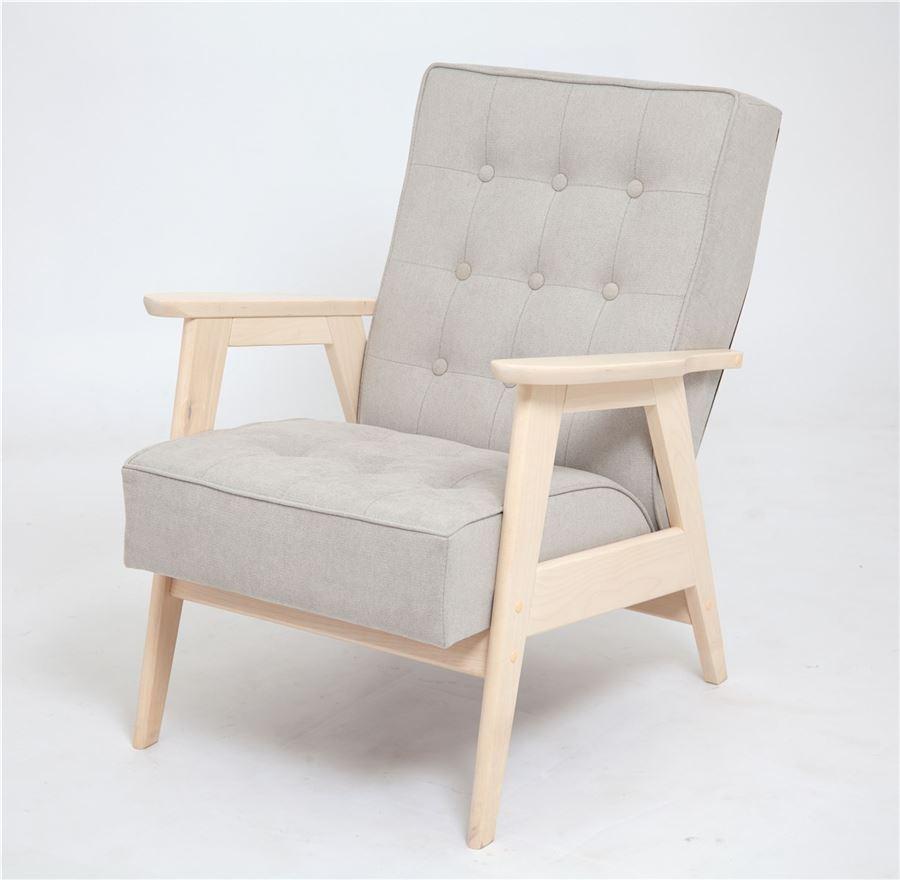 Кресло РЕТРО (беленый дуб / 02 - светло-серый) - фото 1 - id-p168125836