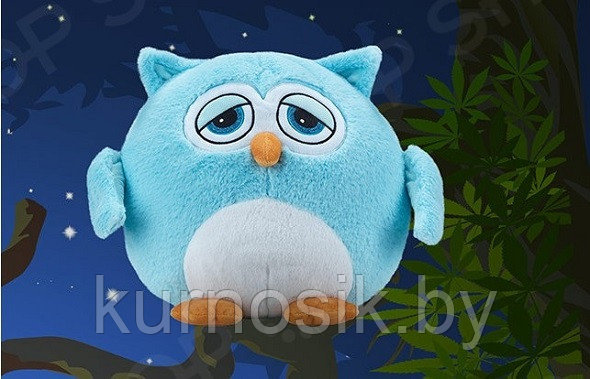 Сова с пледом 3 в 1: мягкая игрушка- подушка - плед (покрывало) голубой - фото 3 - id-p168127452