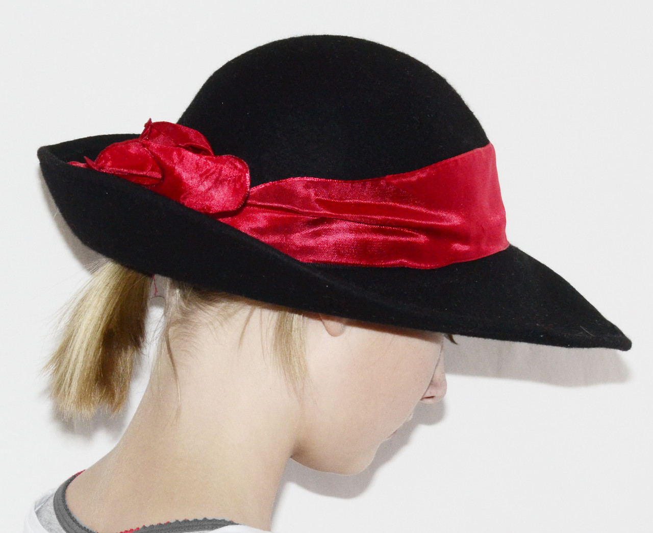 Шляпка фетровая элегантная с красивым бантом в ретро стиле - фото 3 - id-p168130197