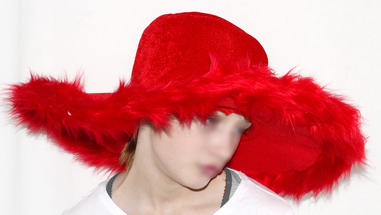 Ретро шляпа красная широкополая с перьями - фото 3 - id-p168130797