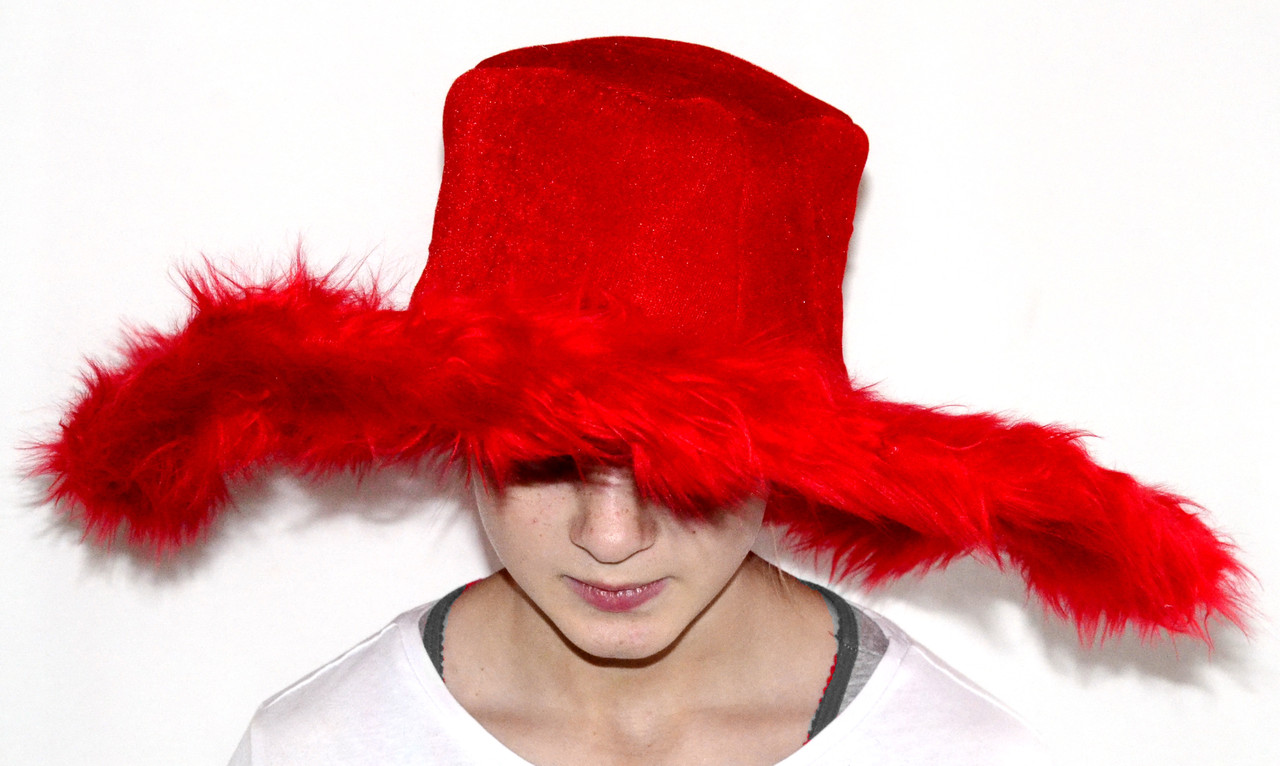 Ретро шляпа красная широкополая с перьями - фото 4 - id-p168130797