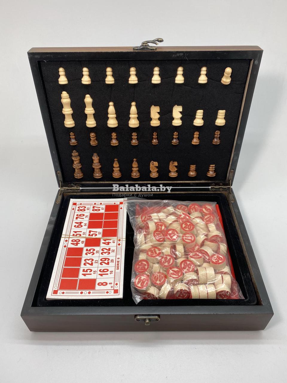Набор подарочный «Игра шахматы,лото» 26,5х19,5см - фото 1 - id-p168131157