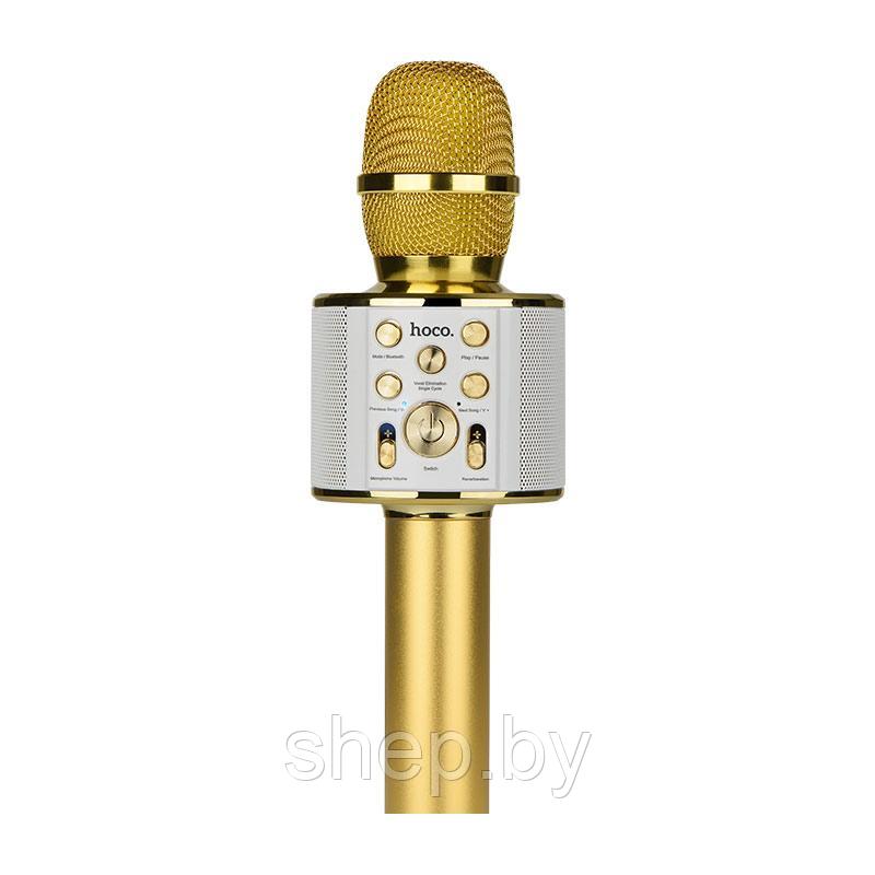 Микрофон беспроводной с колонкой Hoco BK3 цвет: золотой,серебряный - фото 2 - id-p168143536