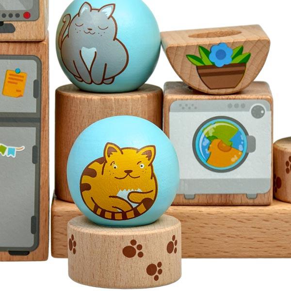 Сортер-пирамидка Мир деревянных игрушек Игривые кошки - фото 1 - id-p168158809