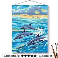 Картина по номерам на холсте Selfica Дельфины