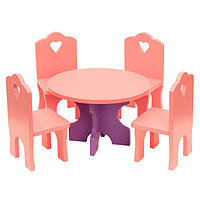 Кукольная мебель Краснокамская игрушка Столик с стульчиками