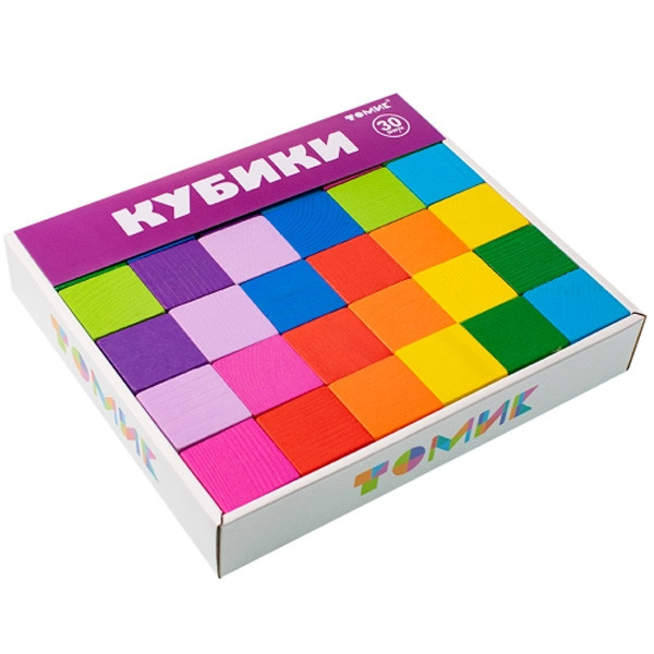 Развивающая игрушка Томик Кубики Цветные 30 штук - фото 4 - id-p168158002
