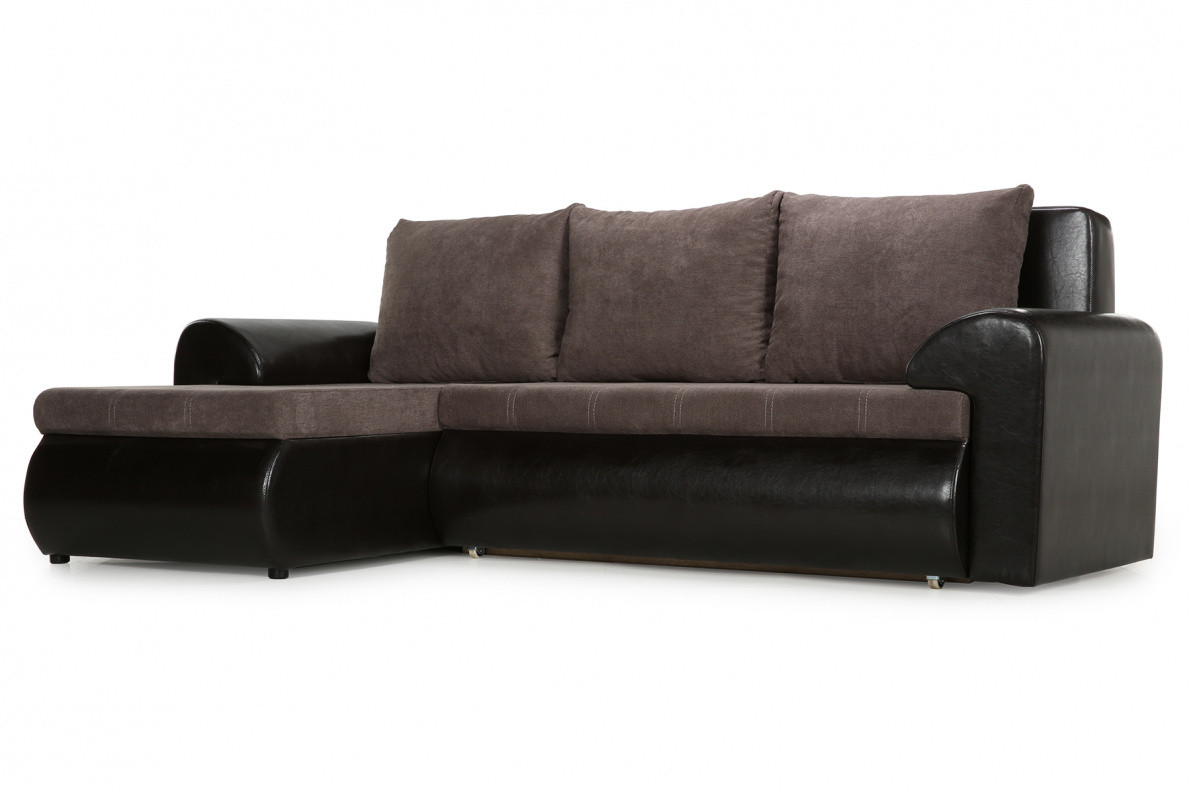 Угловой диван Цезарь (левый) коричневый - фото 1 - id-p168176935