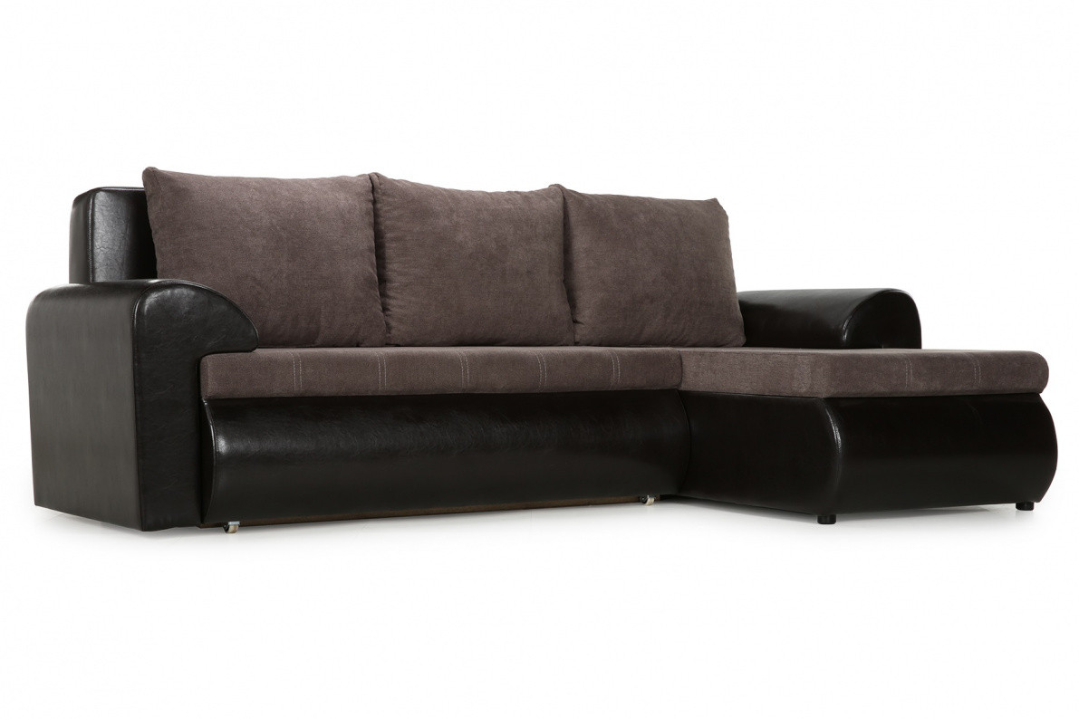 Угловой диван Цезарь (правый) коричневый - фото 1 - id-p168176936