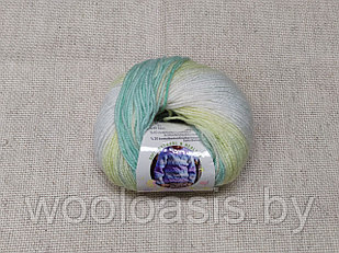 Пряжа Alize Baby Wool Batik, Ализе Беби Вул, турецкая, шерсть, акрил, бамбук, секционная, для ручного вязания (цвет 2131)