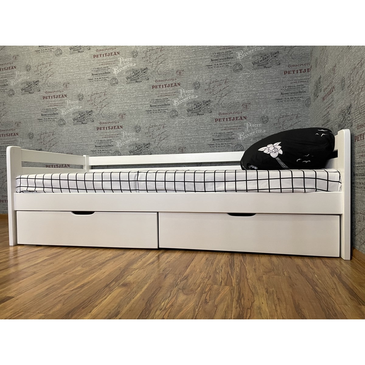 Односпальная кровать Ecodrev Классик с ящиками без бортика (белая) - фото 4 - id-p168234907