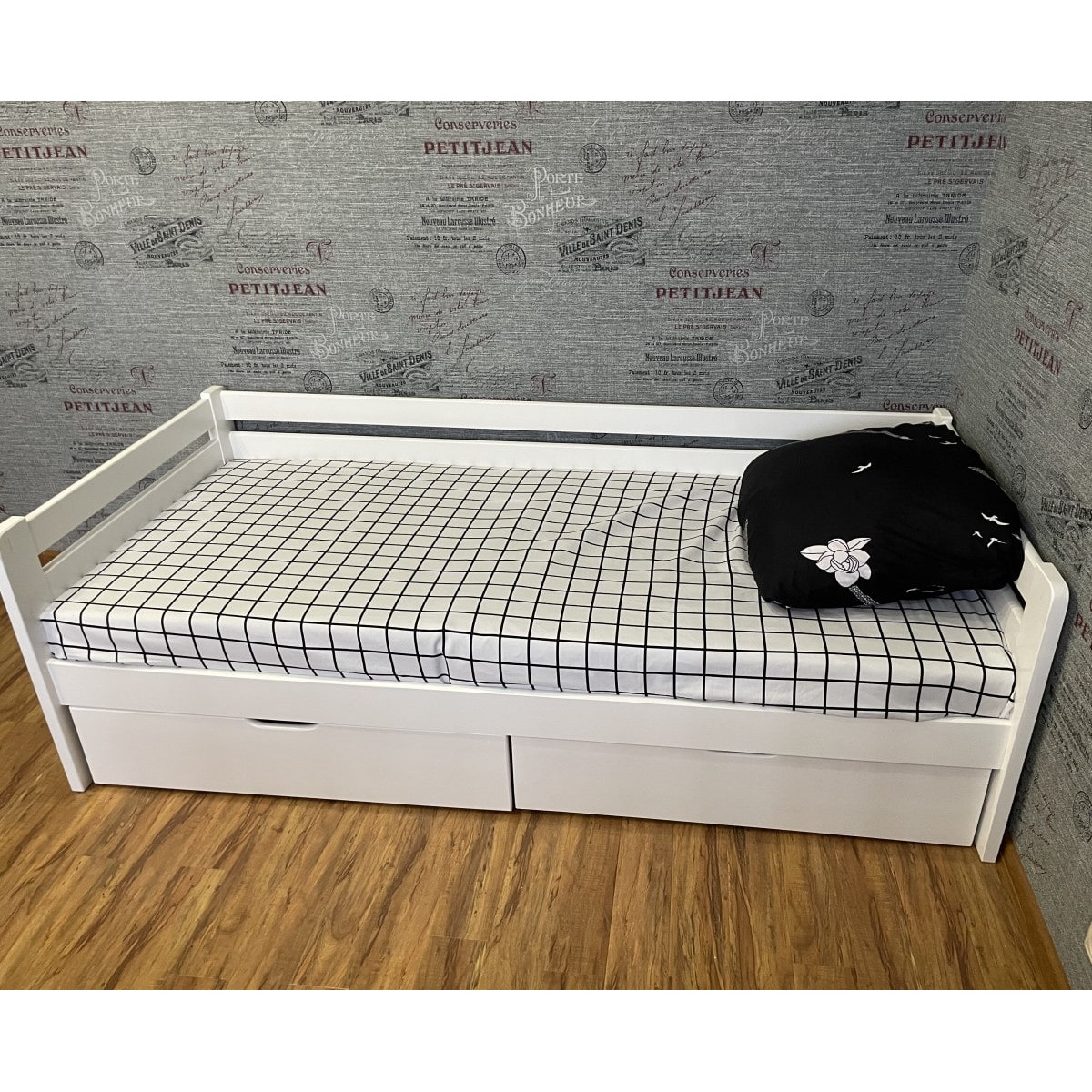 Односпальная кровать Ecodrev Классик с ящиками без бортика (белая) - фото 5 - id-p168234907