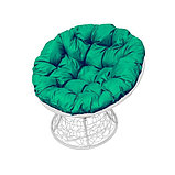 Кресло Papasan белый, цвет подушки зеленый, фото 2