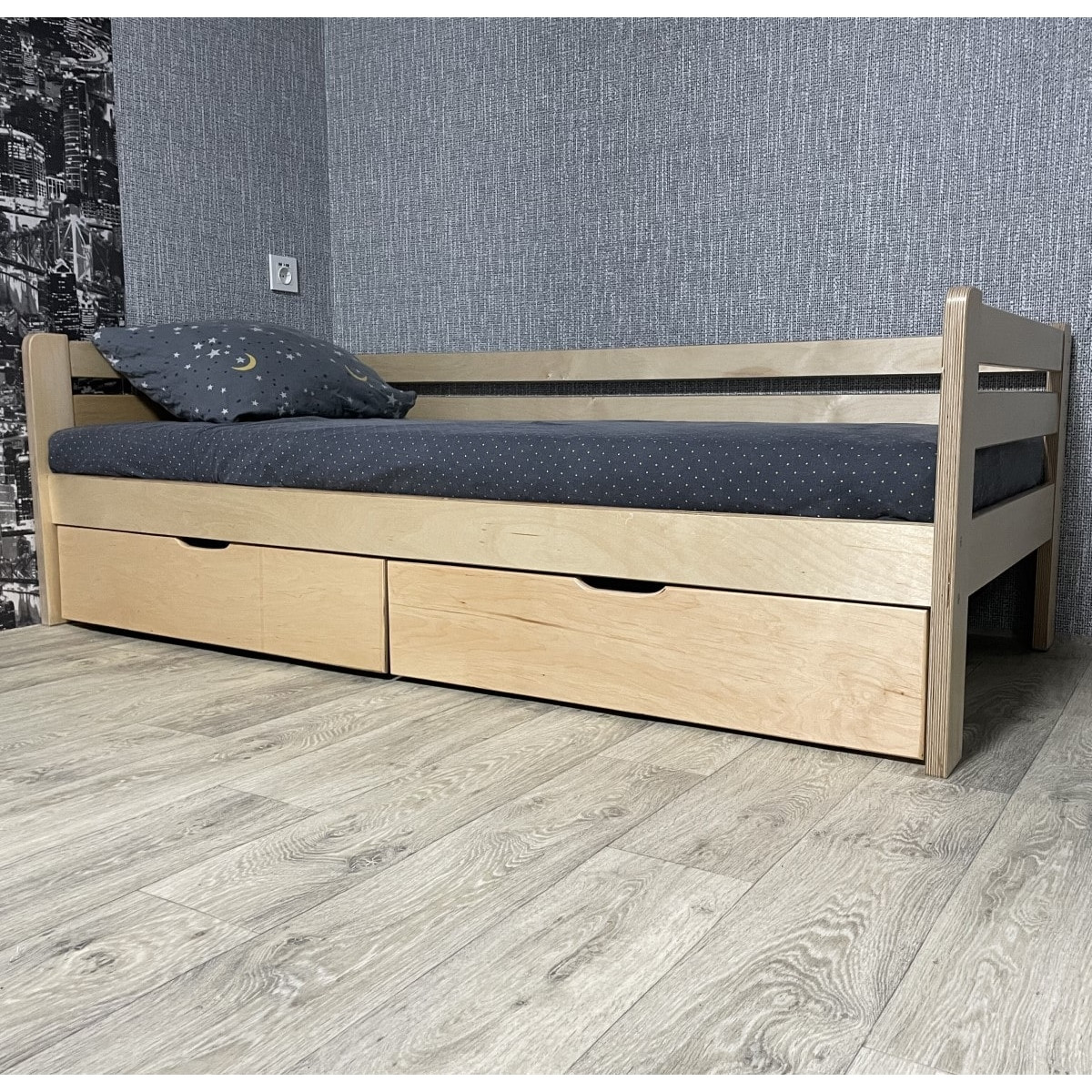 Кровать Ecodrev Классик с ящиками без бортика (лак) - фото 1 - id-p168235260