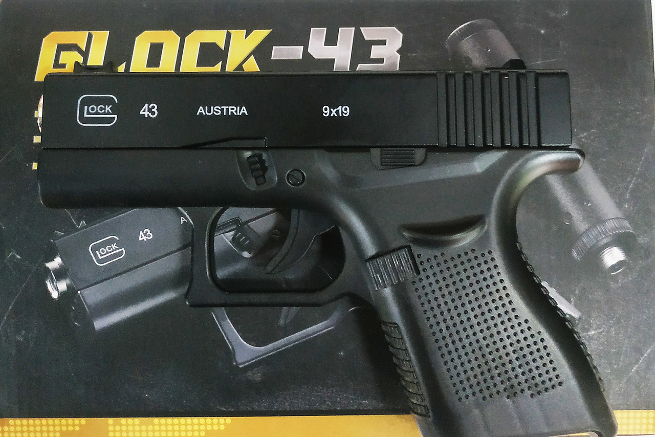 Пистолет Глок-43 / Glock-43 / Пневматический / Детский / На пульках, фото 1