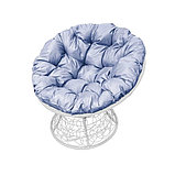 Кресло Papasan белый, цвет подушки серый, фото 2