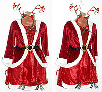 Платье карнавальное новогоднее на 5-6 лет с обручем на голову