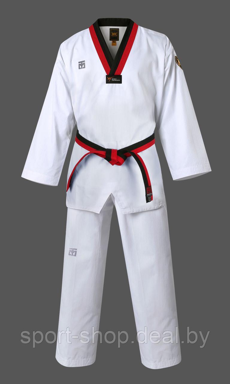Добок таеквондо WT MOOTO MTX (черно-красный воротник) Размер 2/150, кимоно таэквондо, кимоно для тхэквондо - фото 1 - id-p168240723