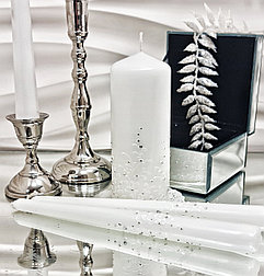 Набор свадебных свечей " Магия" для обряда "Семейный очаг" в белом цвете