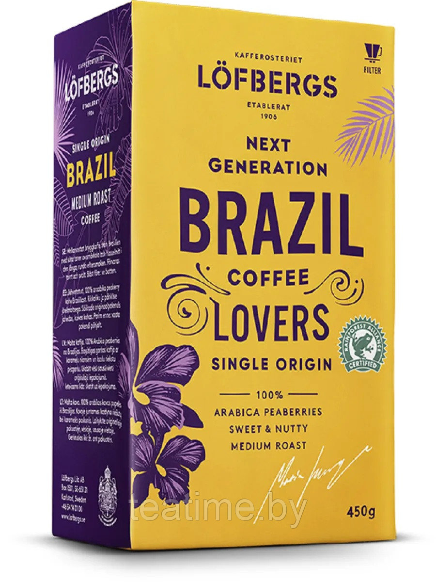 Кофе молотый Lofbergs Brazil Single Origin 450 гр - фото 1 - id-p168249164