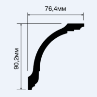 Карниз A118 Белый 90.2мм х 76.4мм х 2м HI WOOD - фото 2 - id-p168250945