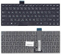 Клавиатура для ноутбука ASUS VIVOBOOK S400 черная, без рамки