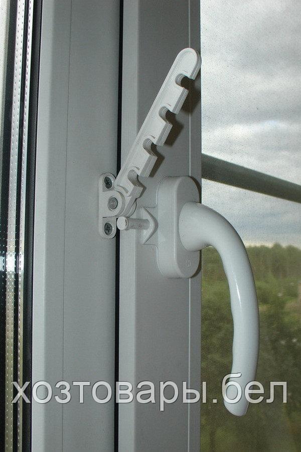 Ограничитель открывания окна 7-ми позиц. пластик, (белый) 165мм - фото 6 - id-p100499906