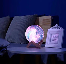 Увлажнитель-ночник 15 см на деревянной подставке с пультом Moon Lamp Humidifier Галактика, фото 2