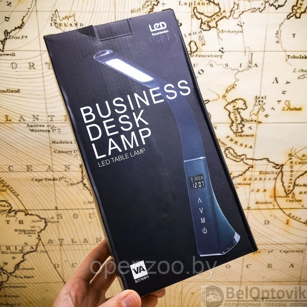 Настольная Бизнес Лампа с LCD-дисплеем Business Desk lamp Led (календарь, часы, будильник, термометр, 3 режима - фото 3 - id-p168276338