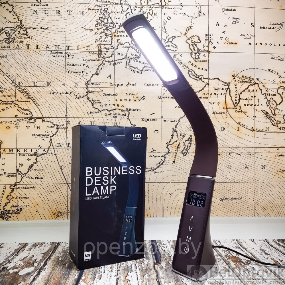 Настольная Бизнес Лампа с LCD-дисплеем Business Desk lamp Led (календарь, часы, будильник, термометр, 3 режима - фото 4 - id-p168276338