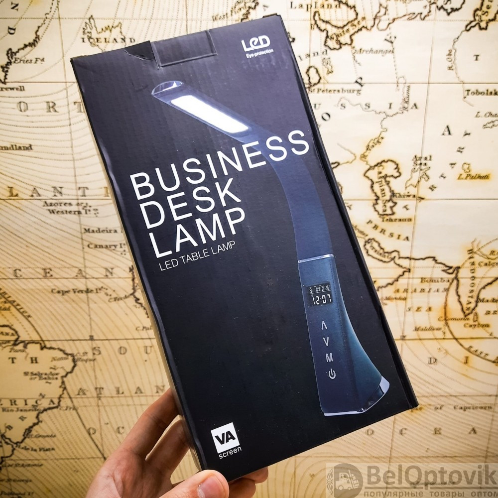 Настольная Бизнес Лампа с LCD-дисплеем Business Desk lamp Led (календарь, часы, будильник, термометр, 3 режима - фото 3 - id-p168276835